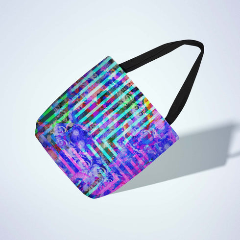 Neon Floral Bomb Canvas Tote Bag
